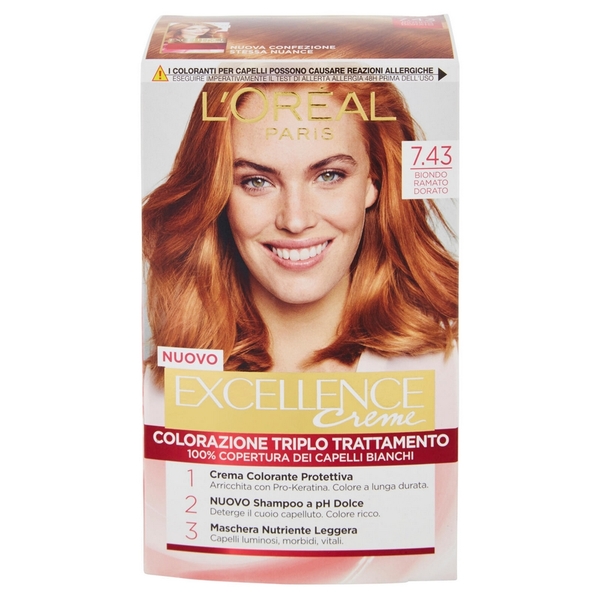 L'Oreal Excellence Color. Biondo Rame D 7,43