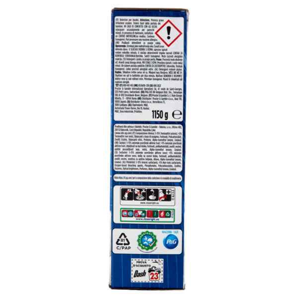 Dash Power Detersivo Lavatrice in Polvere, Tecnologia Anti-Residui, 23 Lavaggi 1150 g