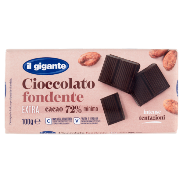 IL GIGANTE Cioccolato fondente Extra cacao 72% minimo 100 g