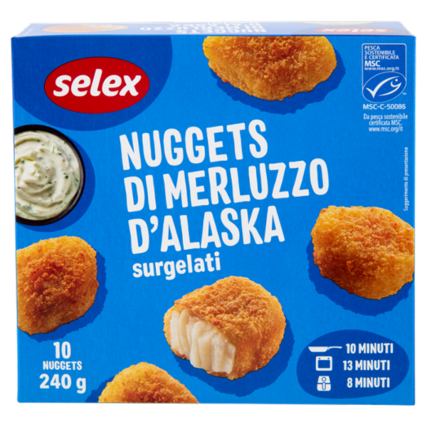 Selex Nuggets di Merluzzo D'Alaska Panati Surgelati 10x24 g