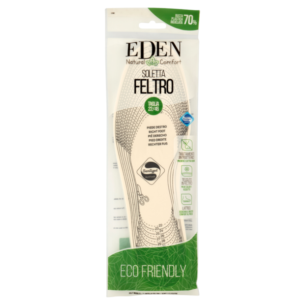 Eden Natural Comfort Soletta Feltro Taglia 22/46