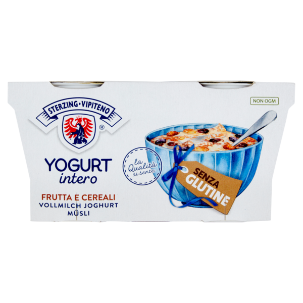 Sterzing Vipiteno Yogurt intero Frutta e Cereali Senza Glutine 2 x 125 g