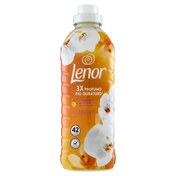 Lenor Ammorbidente Lavatrice Concentrato, Oro e Fiori di Vaniglia, 42 Lavaggi 882 ml