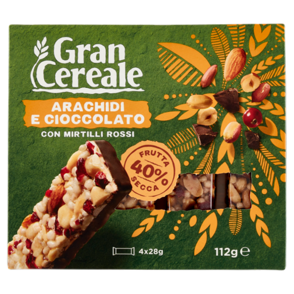 Grancereale Barrette frutta secca arachidi e cioccolato 112g