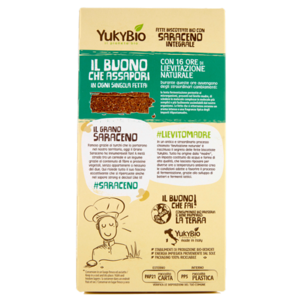 YukyBio A Pasta Madre Fette Biscottate Bio con Saraceno Integrale 2 x 85 g