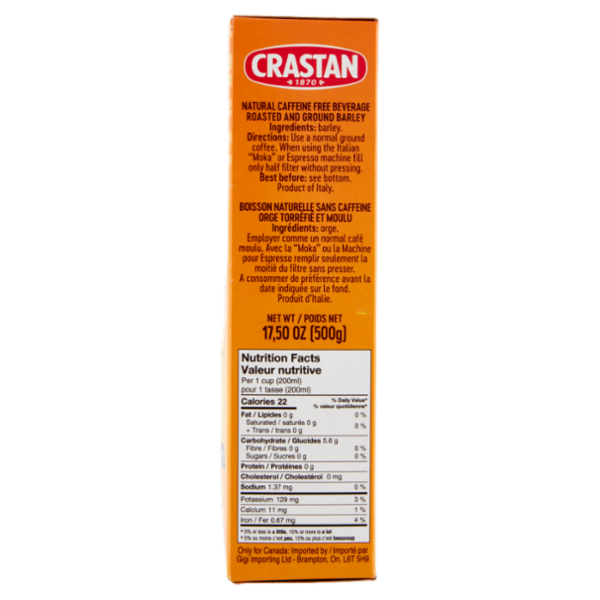 Crastan Orzo Italiano Macinato per Moka 500 g