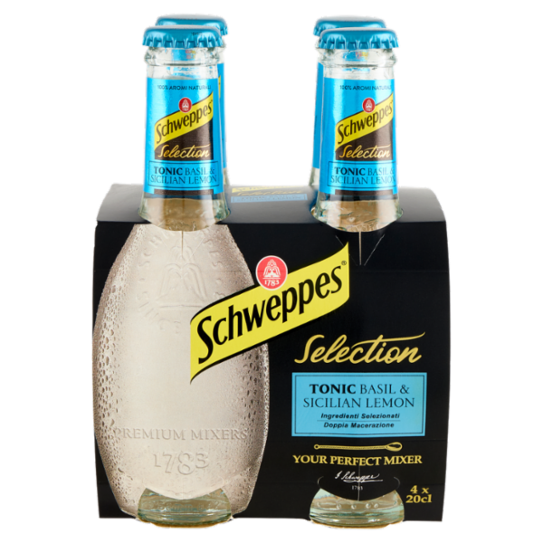 Schweppes Selection Tonic Basil & Sicilian Lemon cluster 4 x 0,20L ow