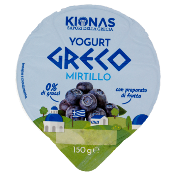 Kionas Yogurt Greco Mirtillo 0% di grassi 150 g