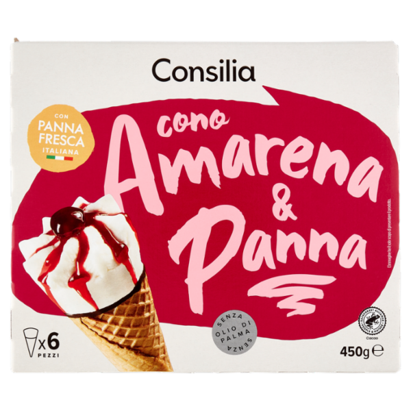 Consilia 6 Coni di Gelato Panna e Amarena 450 g
