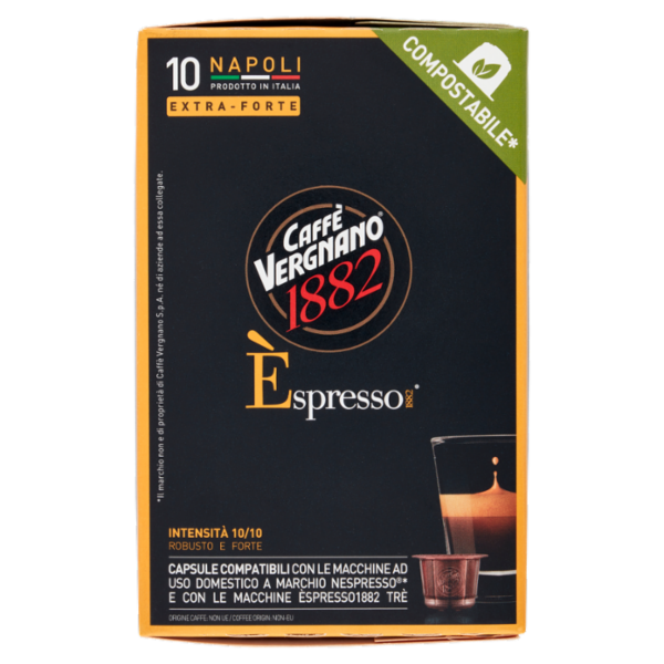 Caffè Vergnano 1882 Èspresso1882 Napoli Compostabile** Capsule Compatibili Nespresso* 10 x 5 g