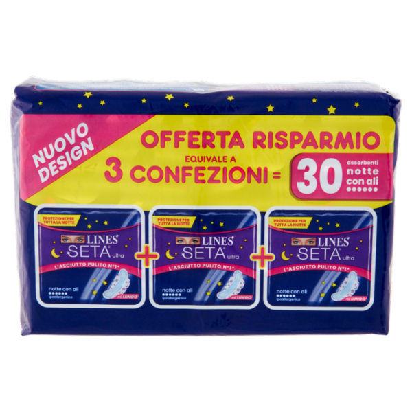 Lines Seta Ultra Trio Cp Notte 30 pezzi