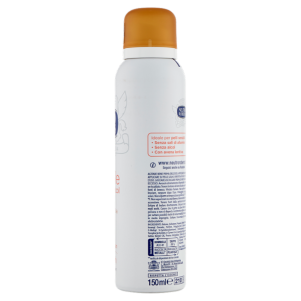 Neutro Roberts pelle sensibile zero% sali e alcol argan Deo Spray 150 ml