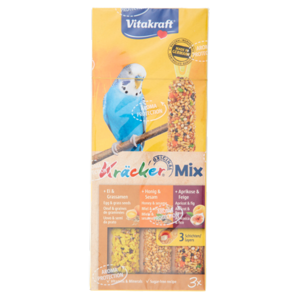Vitakraft Kräcker Original Mix pappagallini ondulati 3 pezzi 80 g