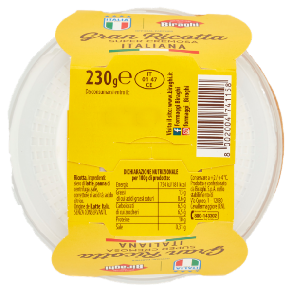 Biraghi Gran Ricotta Super Cremosa 230 g