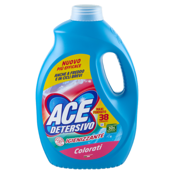 Ace Detersivo Igienizzante Colorati 38 Lavaggi 1900 ml