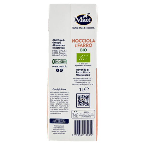 Matt Nocciola e Farro Bio 1 L