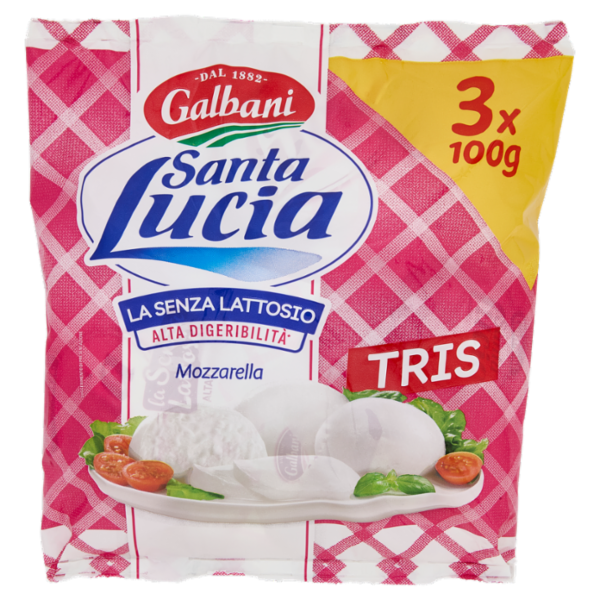 Galbani Santa Lucia Mozzarella Tris la Senza Lattosio 3 x 100 g