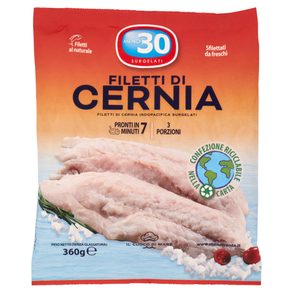 Meno 30 Il Cuoco di Mare Filetti di Cernia 360 g