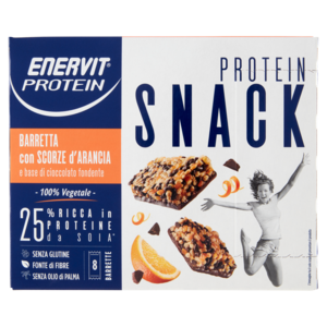 Enervit Protein 100% Vegetale Protein Snack Barretta Con Scorze D'Arancia 8 x 25 g