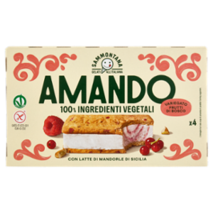 Sammontana Amando 4 Biscotti Gelato Alla Vaniglia, Variegato Ai Frutti Di Bosco 4 x 52 g