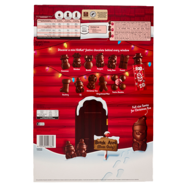 KITKAT Calendario Avvento Personaggi e Palline di Cioccolato al Latte ripieno con Wafer 208g