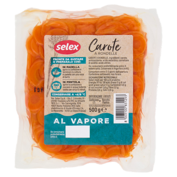 Selex Carote Pulite, Precotte e pronte da Cucinare 500 g