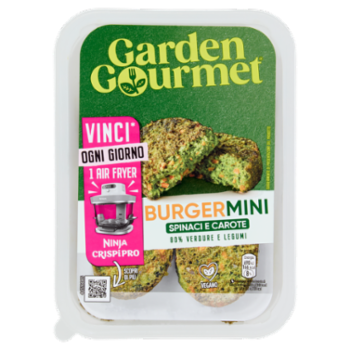 GARDEN GOURMET Burger Mini Vegano Di Spinaci e Carote 2 Porzioni 160g