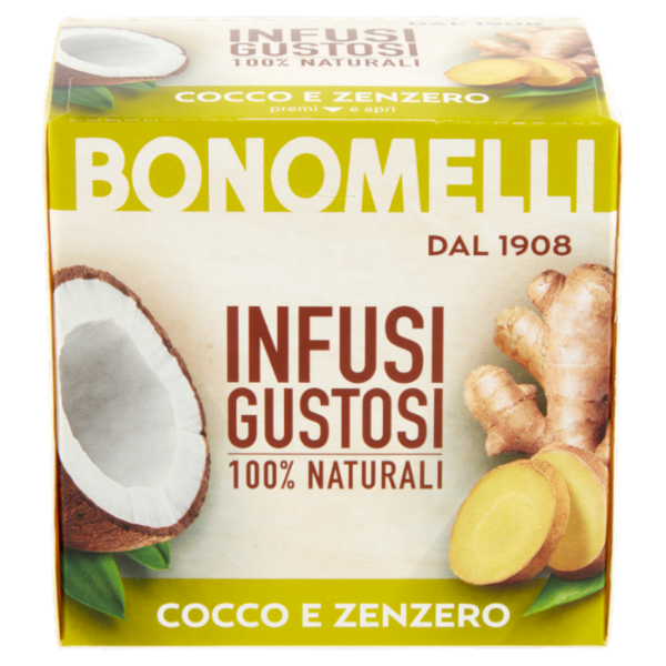 Bonomelli Infusi Gustosi 100% Naturali Cocco e Zenzero 10 filtri 20 g