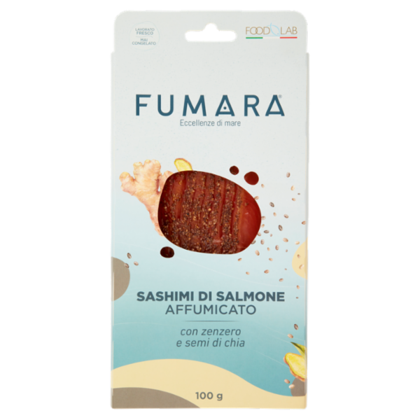 Fumara Sashimi di Salmone Affumicato con zenzero e semi di chia 100 g