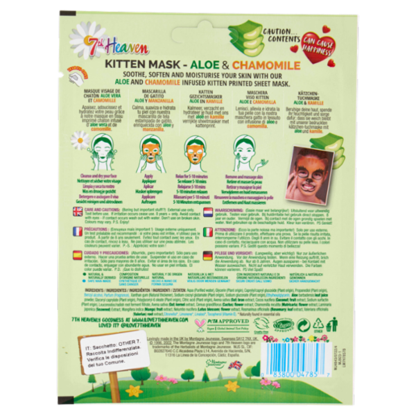 7th Heaven Maschera Viso Kitten Aloe e Camomilla 1 pz