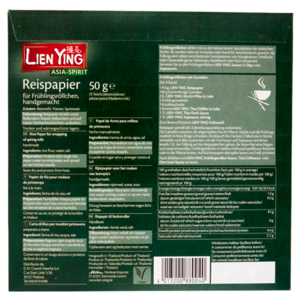 Lien Ying Asia-Spirit Reispapier 9 pezzi 50 g