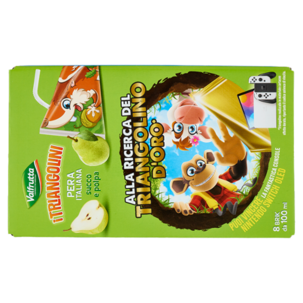 Valfrutta i Triangolini Pera Italiana succo e polpa Brik 8 x 100 ml
