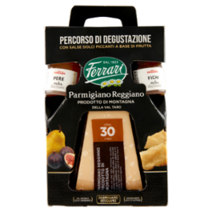 Ferrari Parmigiano Reggiano DOP Montagna 30 Mesi 250g Con Salse Dolci-piccanti a Base Di Frutta