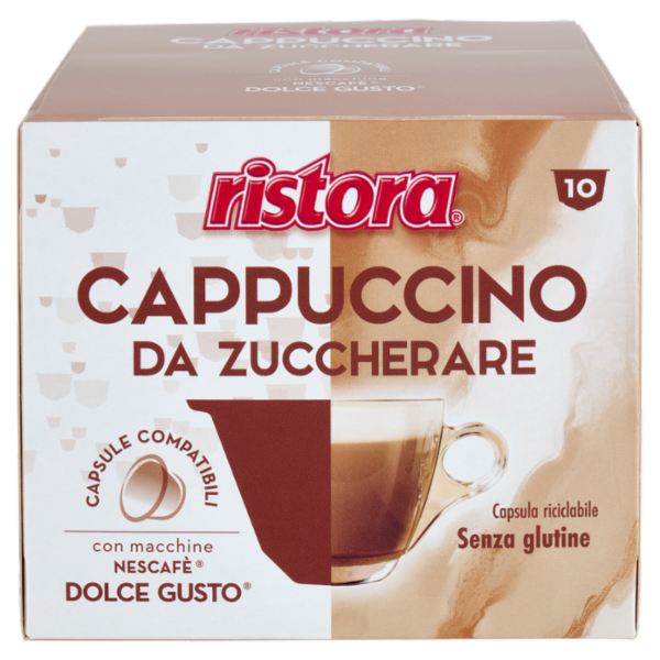 ristora Cappuccino da Zuccherare Capsule Compatibili con Macchine Nescafè Dolce Gusto 10 x 14 g