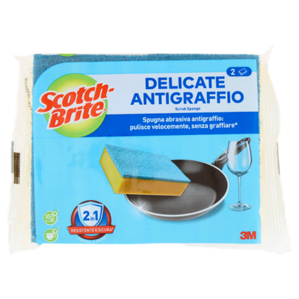 Scotch-Brite® Spugna abrasiva delicata antigraffio, 2 pezzi