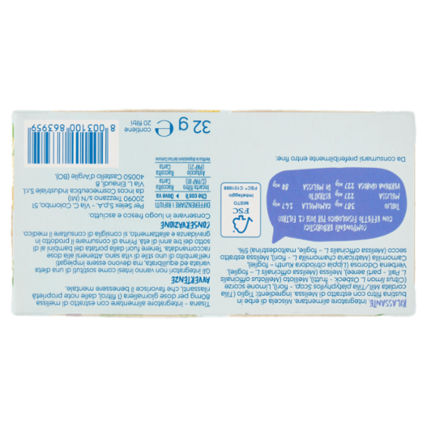 Selex Vivi Bene Tisana Rilassante con Estratto di Melissa 20 Filtri 20 Filtri 32 g