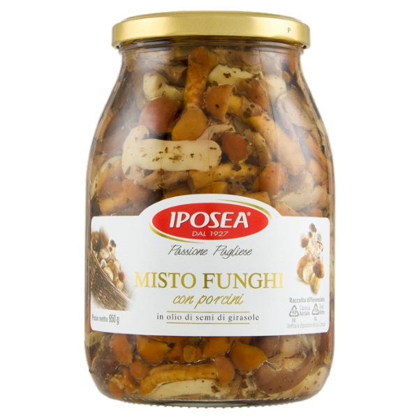 Iposea Misto Funghi con porcini in olio di semi di girasole 950 g