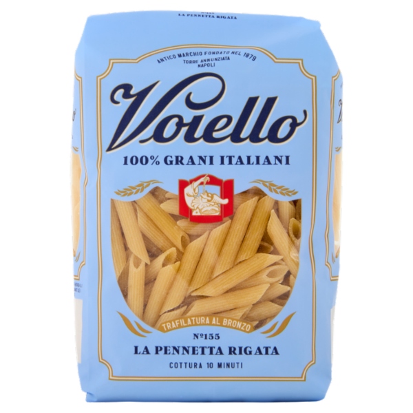 Voiello Pasta La Pennetta Rigata N°155 Grani 100% Italiani Trafilata Bronzo 500g