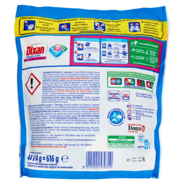 DIXAN Power Caps Color 44pz (616g)