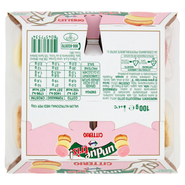 Citterio UnDueTris! Prosciutto Cotto con Formaggio e Crostini 100 g