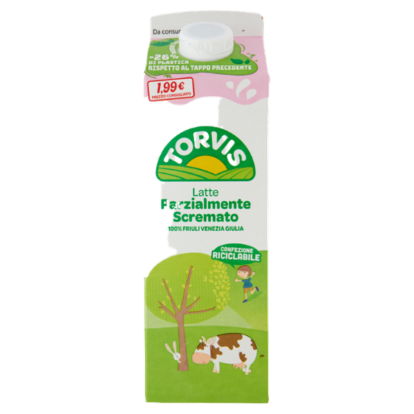 Torvis Latte Parzialmente Scremato 1000 ml