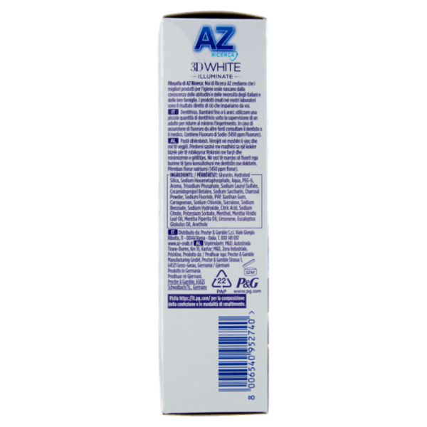 AZ Ricerca Dentifricio 3D White Illuminate Perfezione Carbone 50 ml