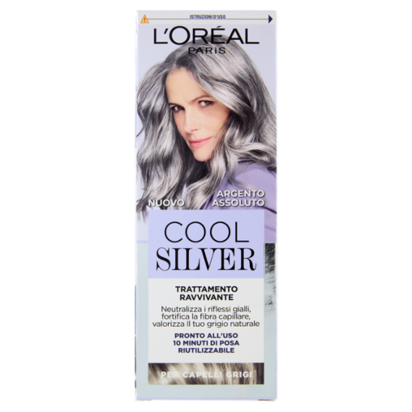 L'Oréal Paris Cool Silver Argento Assoluto Trattamento Ravvivante, per Capelli Grigi, 114 ml