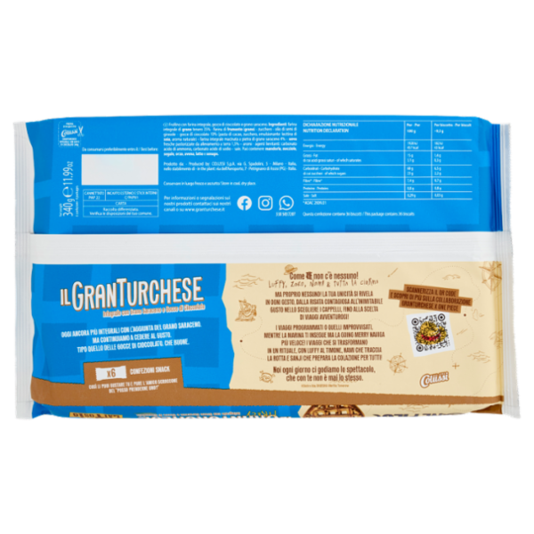 Colussi il GranTurchese Integrale con Grano Saraceno e Gocce di Cioccolato One Piece 340 g