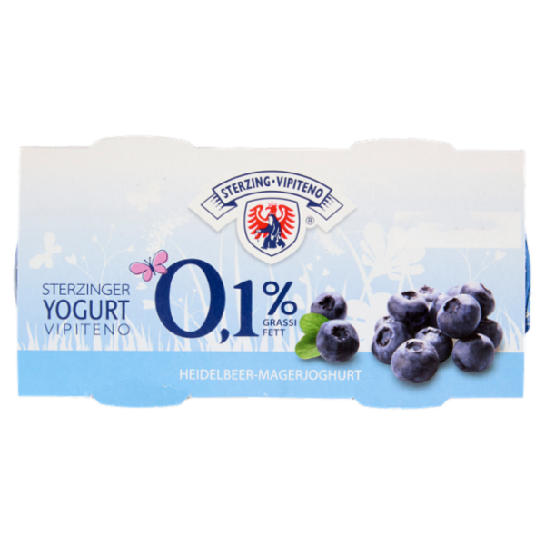 Sterzing Vipiteno 0,1% Grassi Yogurt Magro al Mirtillo Nero 2 x 125 g