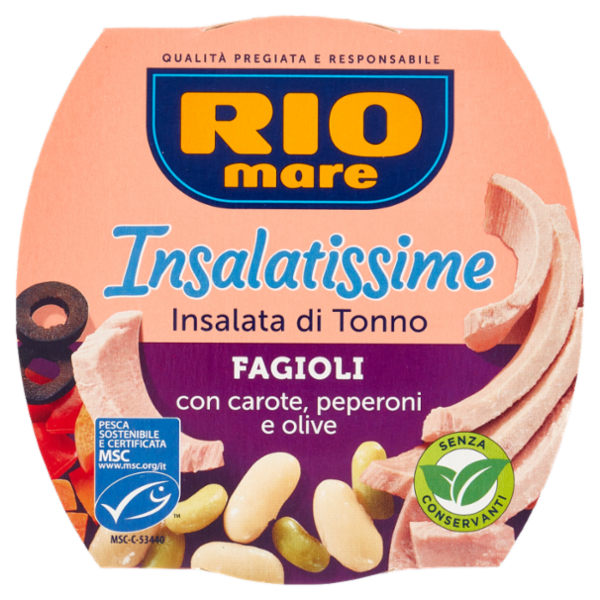 Rio mare Insalatissime Insalata di Tonno Fagioli con carote, peperoni e olive 160 g