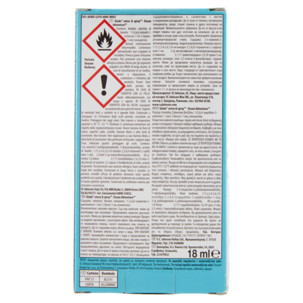 Glade Sense&Spray, Profumatore per Ambienti, Fragranza Ocean Adventure 18ml