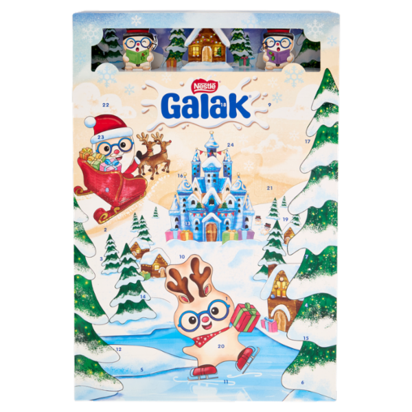GALAK Calendario Avvento Personaggi di Cioccolato Bianco e Cereali 196,8g