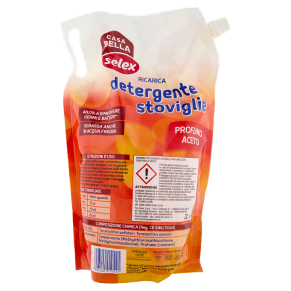 Selex Casa Bella Detergente per Stoviglie Aceto Ricarica 2 L