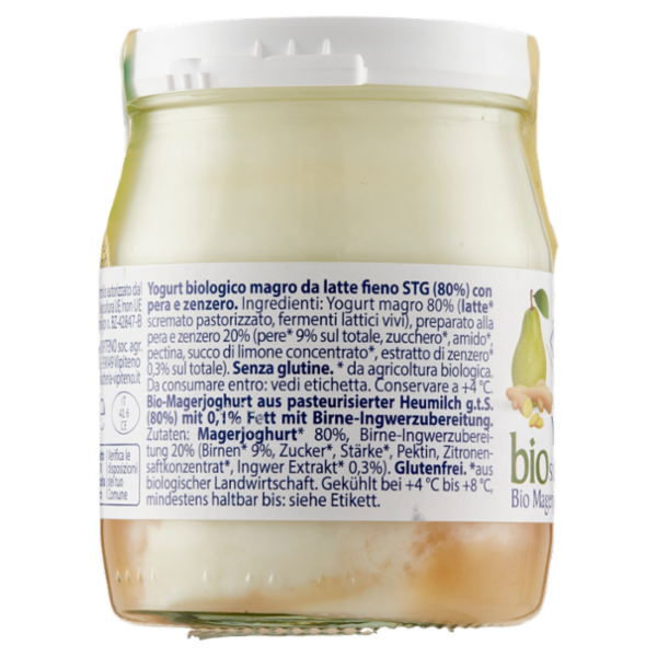 Sterzing Vipiteno bio Yogurt Magro su pera&zenzero da Latte Fieno 150 g